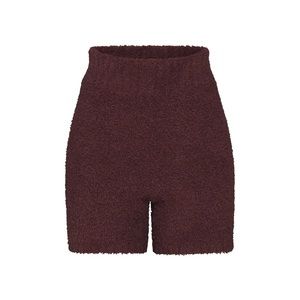 Skims cozy shorts in color garnet xxs/xs
